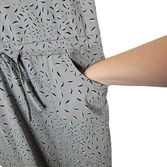 Toad&Co NWT Womens Tica Dress Light Ash Leaf Print Organic Cotton Modal Blend S - Picture 7 of 11